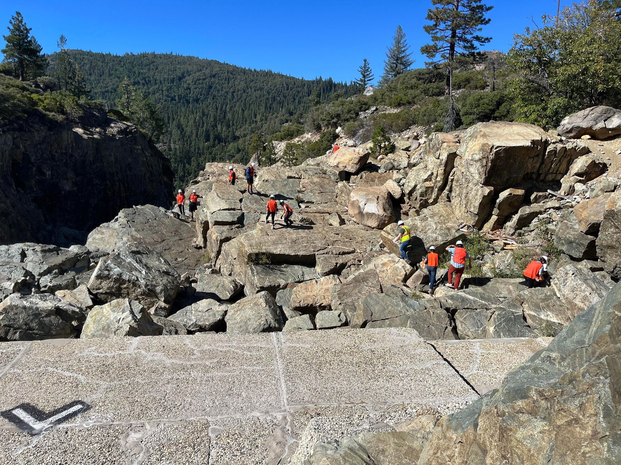 Students at Spaulding Dam