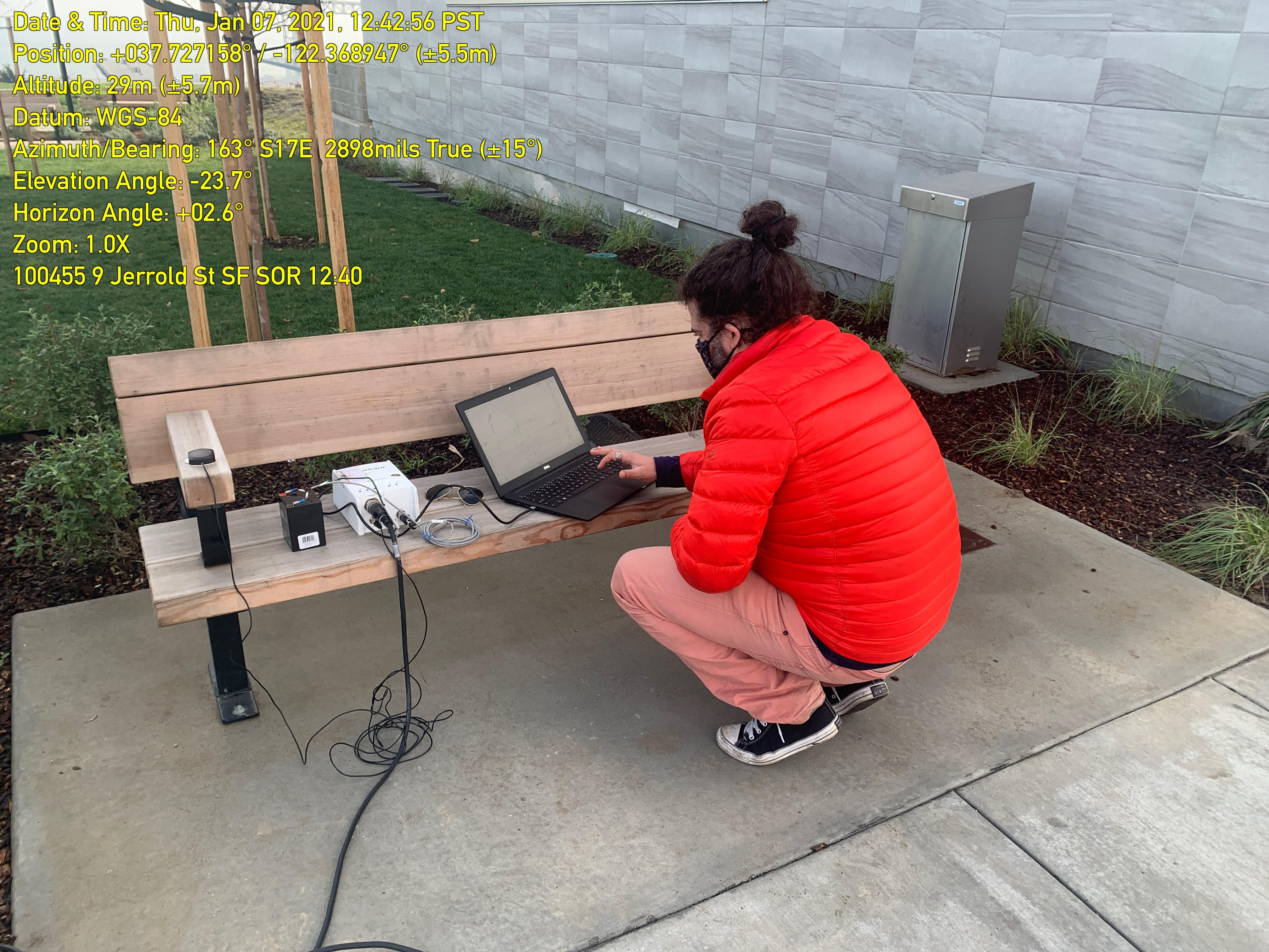 Ph.D. Student Camilo Pinilla Ramos working with Prof. Kayen to collect HVSR data in San Francisco during the pandemic.