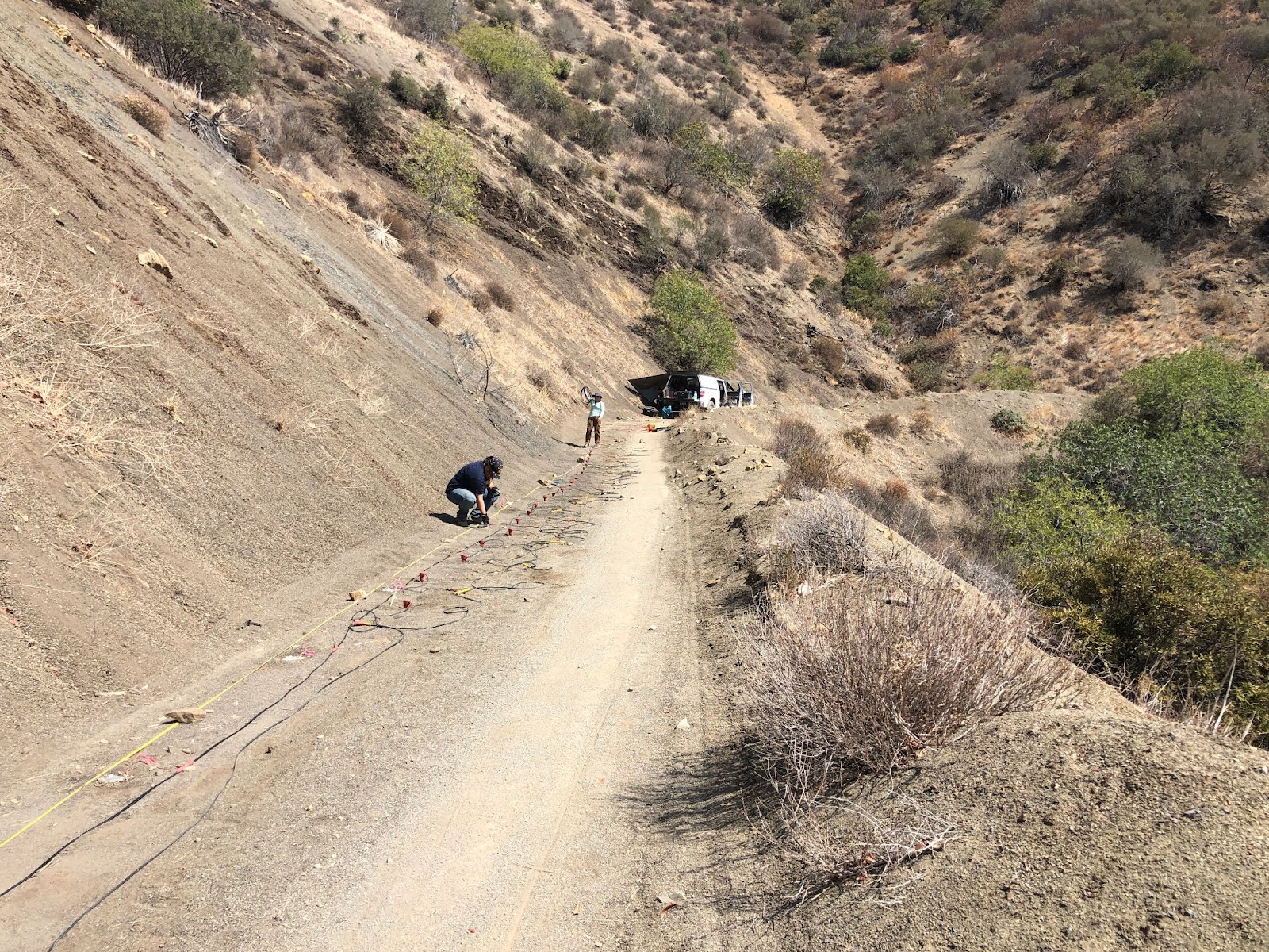 ERT and MASW field testing at Hopper Mountain, CA