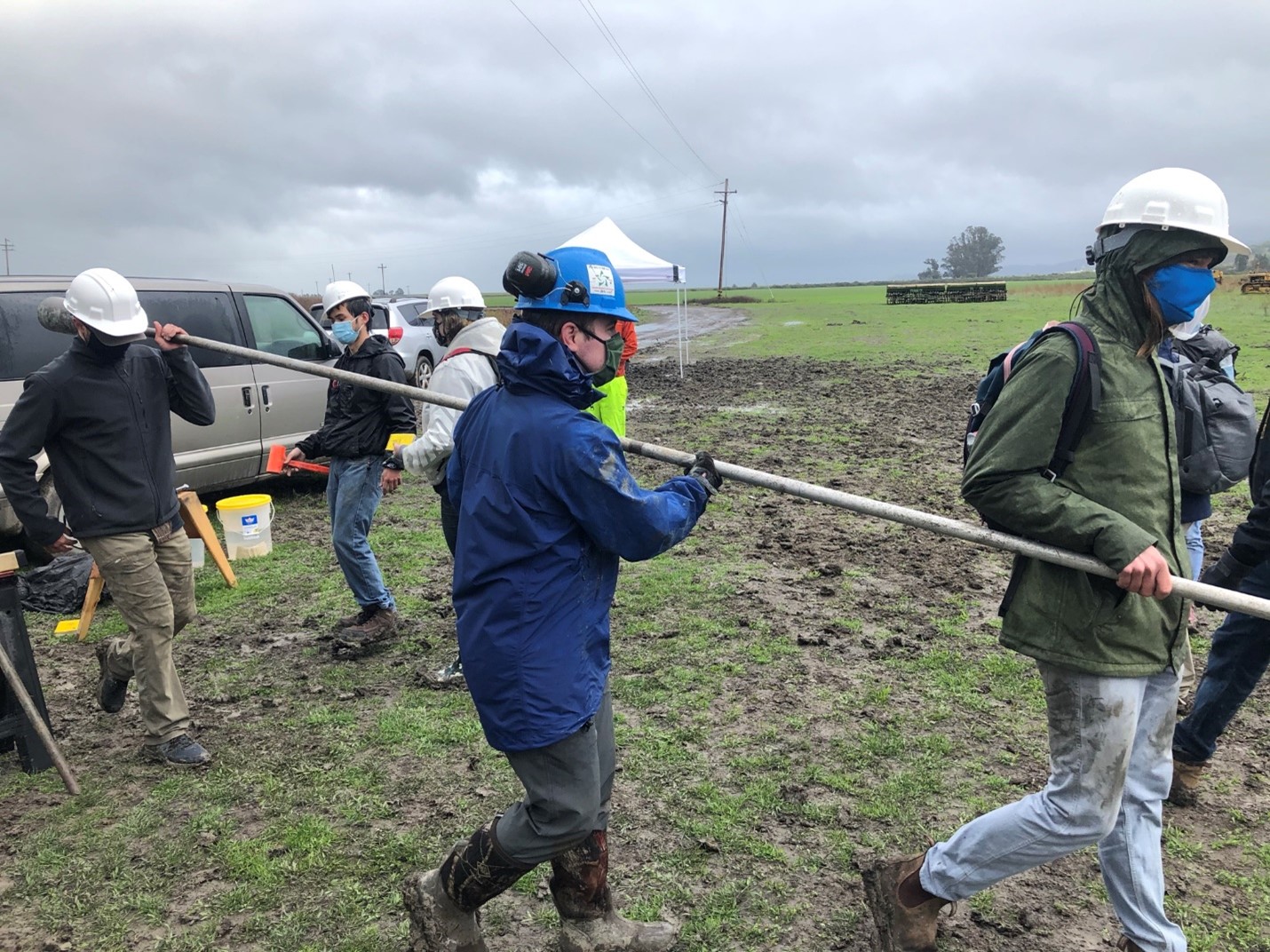 Deployment  of sampler for Young Bay Mud